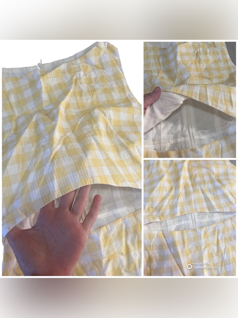 Charlie Holiday Ivy Yellow Gingham Cutout Mini Dress XS NWT $109 Summer Dress - Picture 7 of 8